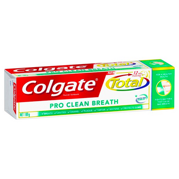4 Pack x Colgate Total Pro Clean Breath Toothpaste 100g